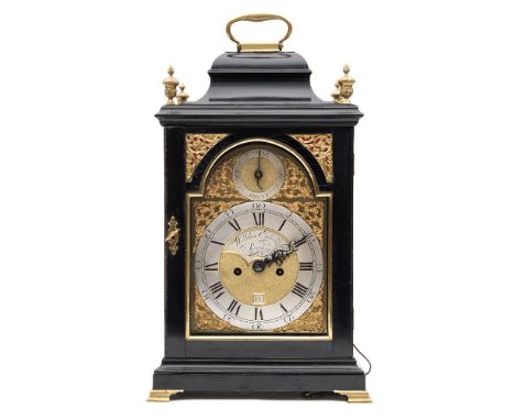 William Edwards, London, an ebonised Georgian bracket clock: the eight-day duration, five-pillar movement having a verge esca