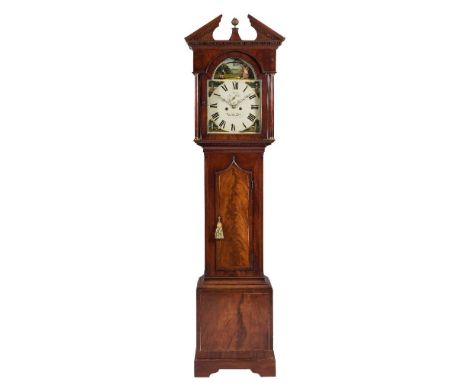 John Roberts, Dartmouth, a rare shuttlecock automata longcase clock: the eight-day duration movement striking the hours on a 