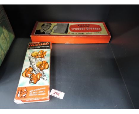 Two vintage boxed hardware items including Crackerjack nutcracker