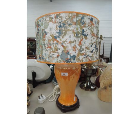 A vintage ceramic lamp base by Sylvac in two tone orange