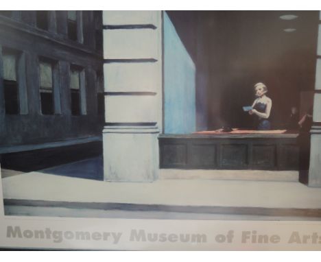 A print poster after Edward Hopper, Montgomery Museum of Fine Arts, 1996, 23in x 28in