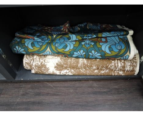 Two rolls of vintage 1970's fabric