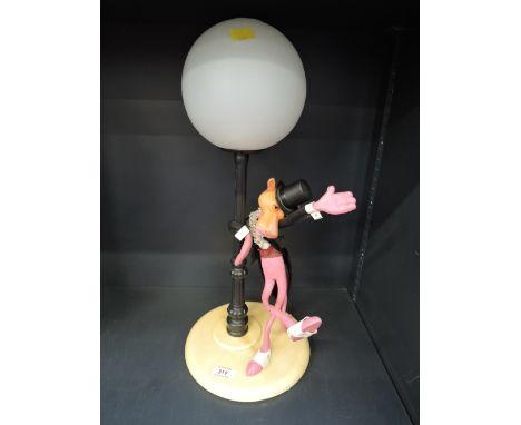 A vintage figural lamp base by Pink Panther 
