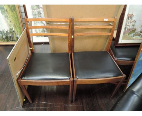 A set of 4 vintage ladder back dining chairs (af)