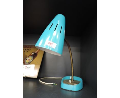 A vintage teal blue desk top lamp by Pifco