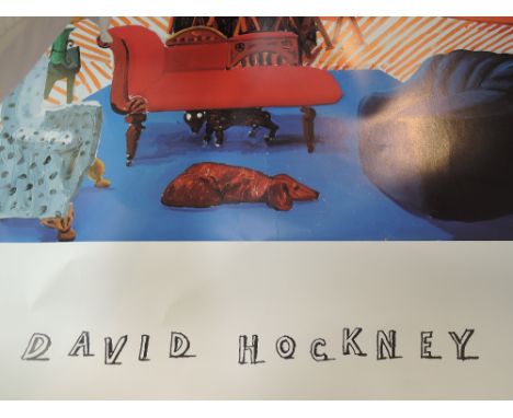 Three prints after David Hockney, Montcalm Interior, Graphique France, print 1994, each 39in x 26in