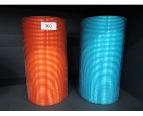 Two vintage composite plastic light or lamp shades 60's design
