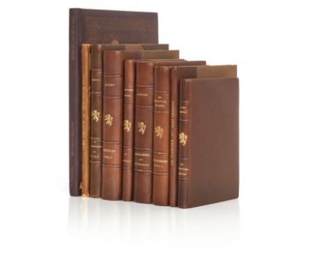 Polo Interest - A group of nine vintage, custom leather bound books on poloTo include; Newell Bent, 'American Polo', The MacM