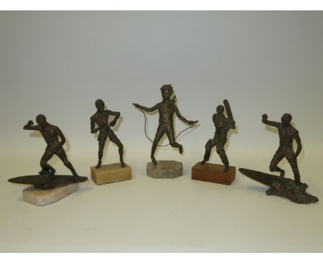 Alexander R Graham: Cricketer and four further bronzesCricketer, Boxer, Skipper and two Surfers, four mounted on plinth bases