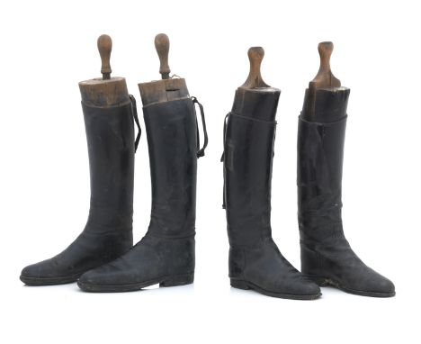 Collection of six Pairs of vintage Hunting and riding bootsWith boot trees labelled for Maxwell of London and Alkit and other