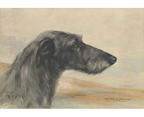Reuben Ward Binks (British, 1880-1950)'Glenlogie of Springfort' - Portrait of a Deerhoundsigned 'R Ward Binks' and dated 1924