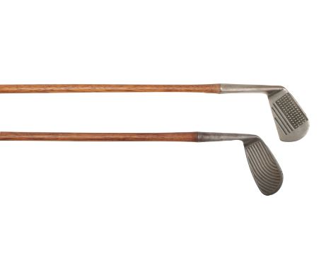 A Burke GOLF 'Rotary' COMBO FACE BACKSPIN MASHIE NIBLICKFeaturing a 'Stars and Stripes' face of raised squares and deep groov