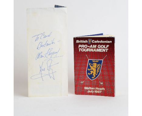 Space Interest: Neil Armstrong and Alan Shepherd signaturesAn autographed British Caledonian Pro-am ticket wallet for Walton 