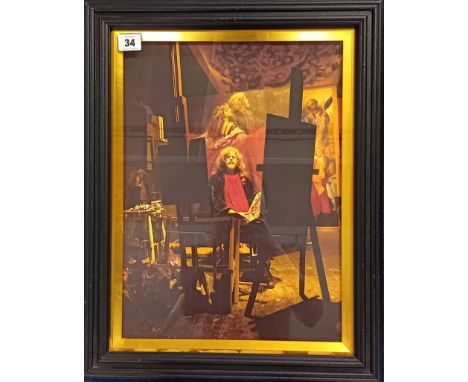 Robert Lenkiewicz (1941-2002), two photographs of self portrait paintings, framed and glazed, overall size 52cm x 41cm.