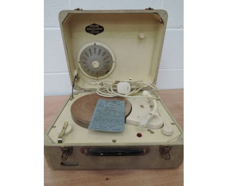 A Philips record player with amplifier ' type AG2121' including a box of records, albums 60s singles.