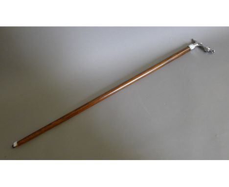 A walking stick with the handle formed as a leaping Jaguar. 91.5 cm high. 