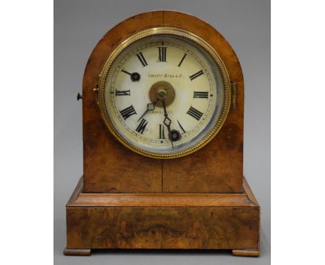 A Camerer Kuss and Co walnut cased mantle clock. 24 cm high.