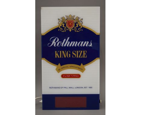 A Rothmans advertising light box/clock. 46 cm high.
