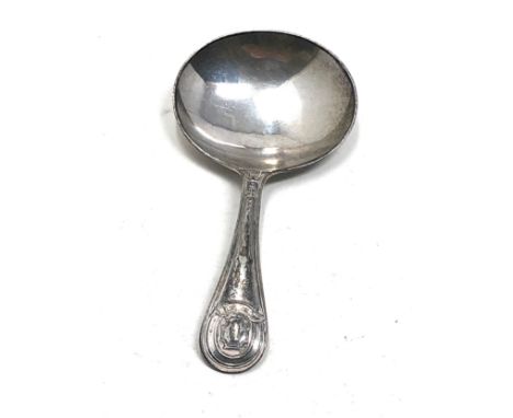 Silver tea caddy spoon Sheffield silver hallmarks 
