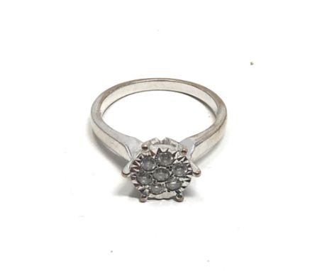 9ct white gold diamond halo ring (3.3g) 0.25ct 