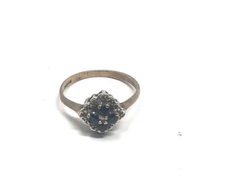 9ct gold diamond &amp; sapphire  ring (1.3g) 