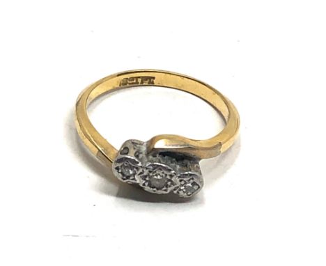 18ct gold &amp; platinum vintage diamond  ring (3.3g) 