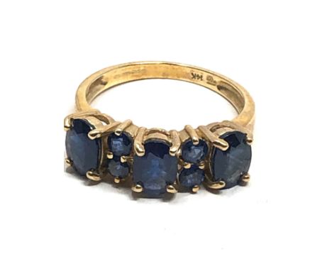 14ct gold sapphire dress ring (4.1g) 