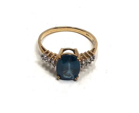 9ct gold kyanite &amp; sapphire ring (1.9g) 