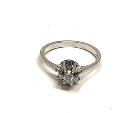 18ct white gold vintage diamond solitaire  ring (2.7g) 