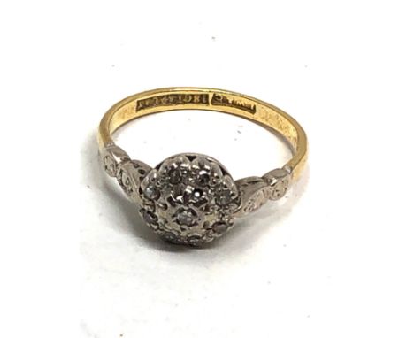 18ct gold &amp; platinum vintage diamond ring (3.8g) 