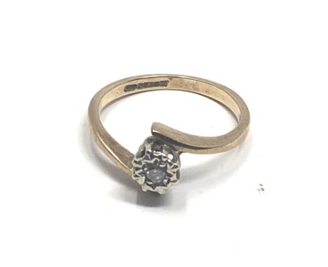 9ct gold diamond  ring (1.7g) 