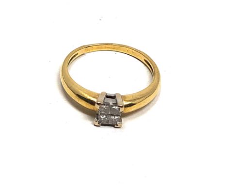 18ct gold vintage diamond pave setting four stone ring (2.3g) 