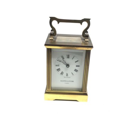 Mappin &amp; Webb London brass carriage clock the clock is ticking but no warranty given 