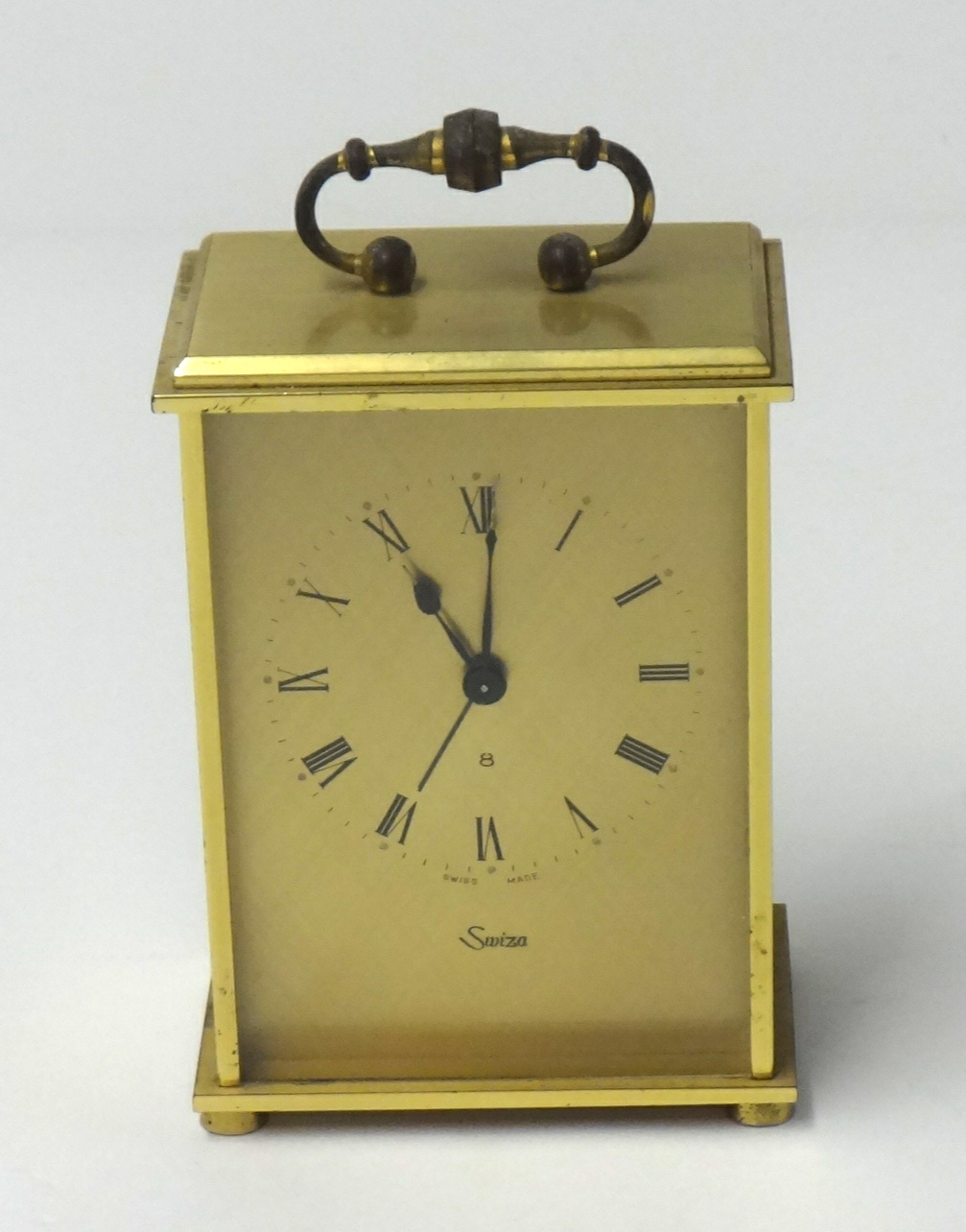 Swiza brass cased Swiss carriage clock, height 14 cm.