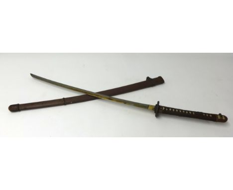 Japanese samurai sword with scabbard, 20th century.
