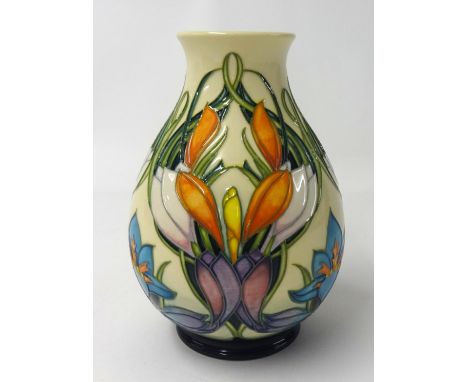 MOORCROFT - a spring pearl patterned vase, height 19cm, complete with original box.