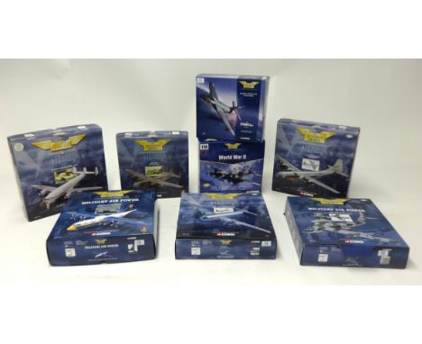 Corgi Aviation Archive 8 various military aircraft scale models.