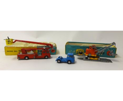 Corgi toys model 1127 a Simon Snorkel fire engine, part box, also corgi toy number 27 a Priestman cub shovel part boxed (2)