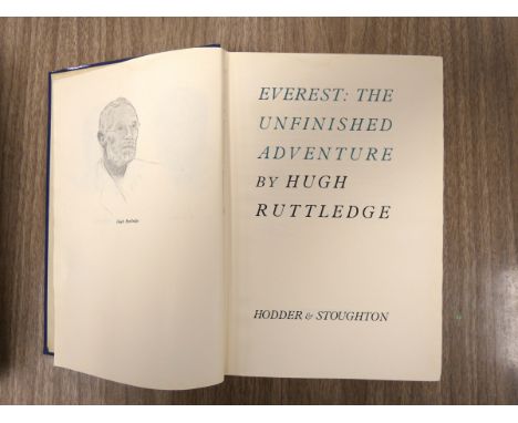 RUTTLEDGE HUGH.&nbsp; Everest 1933. Frontis, plates, illus. &amp; fldg. &amp; other maps. Rebound half calf in slip case, som