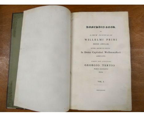 HENSHALL S. &amp; WILKINSON J.&nbsp;&nbsp;Domesday or An Actual Survey of South-Britain ... Kent, Sussex &amp; Surrey. Quarto