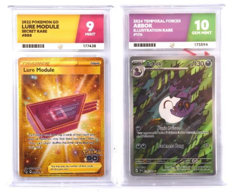 Pokemon TCG - A lot containing 2 PG graded cards from modern sets Includes: Arbok Temporal Forces Illustration Rare 176/162 -