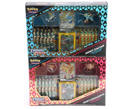 Pokemon TCG - Crown Zenith Collection - Shiny Zacian (w/Premium Figure) and Shiny Zamazenta (w/Premium Figure) boxes - Brand 