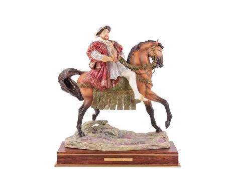 A Royal Worcester porcelain figure depicting Henry VIII on horseback, by Kenneth Potts, Limited edition 18/75, with certifica