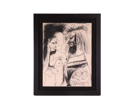 After Pablo Picasso (Spanish, 1881-1973), Le Vieux Roi (The Old King), signed 'Picasso' in red within the plate (lower right)