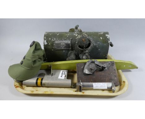 A Collection of Various Aircraft Sundries to Include North American Aviation Tank, Bomb Release Mechanism, Dakota Former, Jet