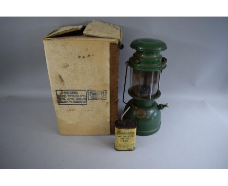 A Vintage Hurricane Lamp in Original Box with Spirit Can 