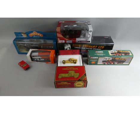 A Collection of Six Boxed Vehicles to include Maisto VW Golf R32 Custom Shop, Matchbox Models of Yesteryear 1920s Rolls Armed