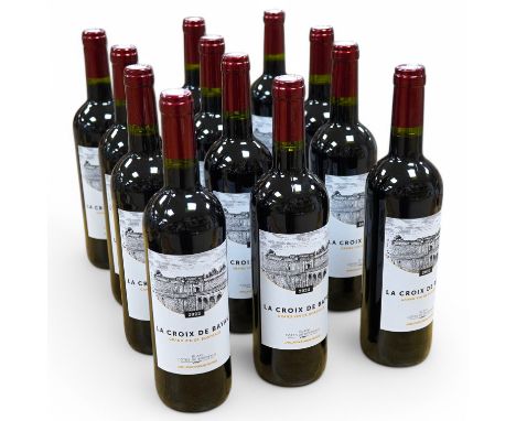 Twelve bottles of La Croix de Bayas, Bordeaux, 2022. Condition - unknown storage