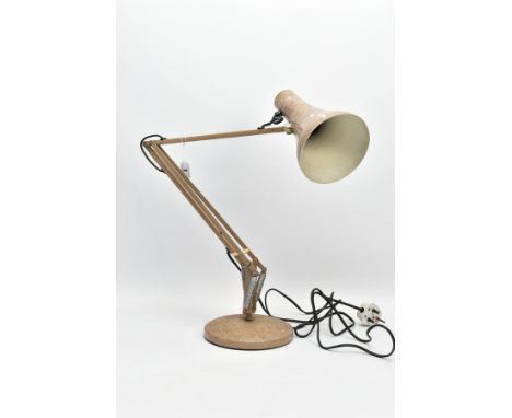 A VINTAGE BEIGE ANGLE POISE LAMP, (not PAT tested), some age related pitting and scuffing