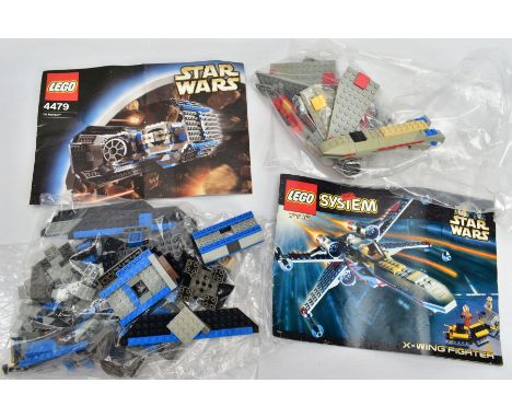 TWO UNBOXED LEGO STAR WARS SETS, TIE Bomber 4479 and X-Wing Fighter 7140, in used condition, Bomber is missing Mini Figure, F